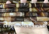 CAA4181 15.5 inches 10*30mm tube line agate beads wholesale