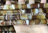 CAA4182 15.5 inches 12*13mm tube line agate beads wholesale