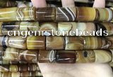 CAA4183 15.5 inches 15*20mm tube line agate beads wholesale