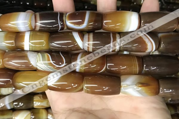 CAA4189 15.5 inches 15*25mm drum line agate gemstone beads