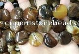 CAA4207 15.5 inches 20mm flat round line agate beads wholesale