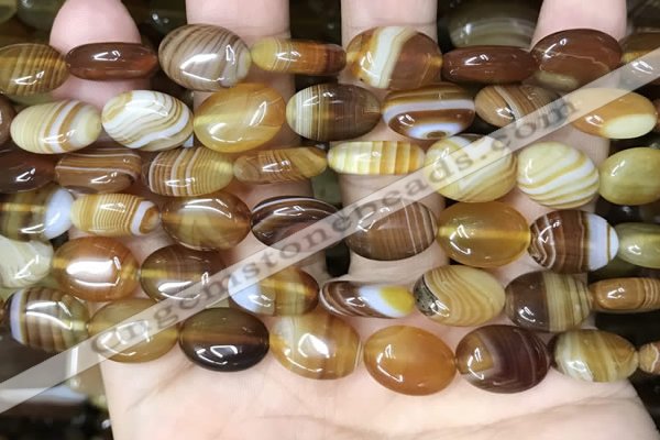 CAA4212 15.5 inches 12*16mm oval line agate beads wholesale