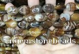 CAA4213 15.5 inches 13*18mm oval line agate beads wholesale