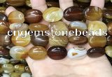 CAA4214 15.5 inches 15*20mm oval line agate beads wholesale