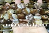 CAA4220 15.5 inches 15*20mm flat teardrop line agate beads wholesale