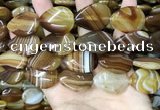 CAA4222 15.5 inches 22*30mm flat teardrop line agate beads wholesale