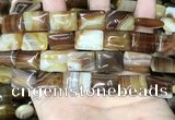 CAA4226 15.5 inches 13*18mm rectangle line agate beads wholesale