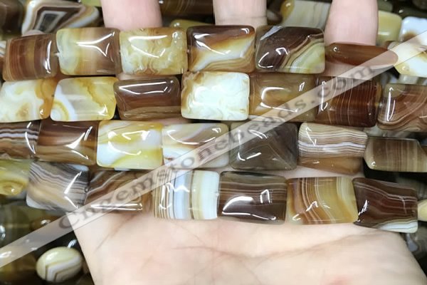 CAA4226 15.5 inches 13*18mm rectangle line agate beads wholesale