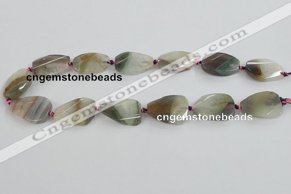 CAA427 22*30mm faceted & twisted teardrop agate druzy geode beads