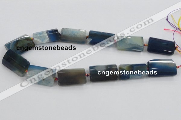 CAA430 15.5 inches 22*32mm faceted rectangle agate druzy geode beads