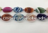 CAA4303 15.5 inches 25*35mm twisted oval line agate beads