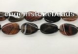 CAA4305 15.5 inches 30*40mm twisted oval line agate beads