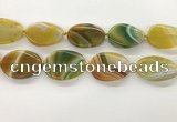 CAA4306 15.5 inches 32*40mm twisted oval line agate beads