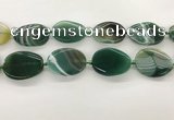 CAA4307 15.5 inches 30*40mm twisted oval line agate beads