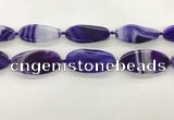 CAA4310 15.5 inches 25*50mm twisted oval line agate beads