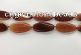 CAA4311 15.5 inches 25*50mm twisted oval line agate beads