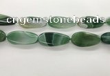 CAA4314 15.5 inches 25*50mm twisted oval line agate beads