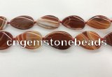 CAA4320 15.5 inches 30*40mm twisted oval line agate beads