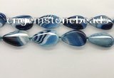 CAA4321 15.5 inches 30*40mm twisted oval line agate beads