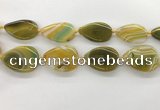 CAA4322 15.5 inches 30*40mm twisted oval line agate beads