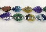 CAA4323 15.5 inches 30*40mm twisted oval line agate beads