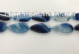 CAA4325 15.5 inches 25*50mm flat teardrop line agate beads