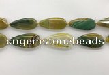 CAA4326 15.5 inches 25*50mm flat teardrop line agate beads