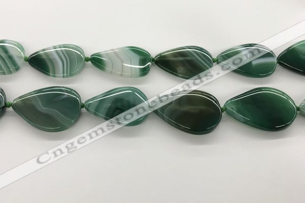 CAA4328 15.5 inches 30*40mm flat teardrop line agate beads