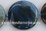 CAA433 15.5 inches 40mm flat round agate druzy geode beads