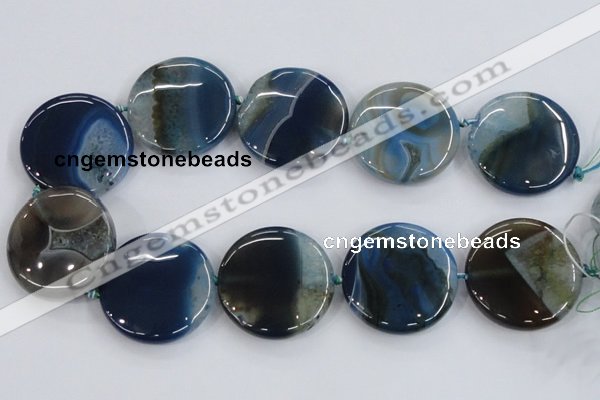 CAA433 15.5 inches 40mm flat round agate druzy geode beads