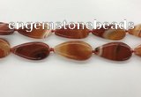 CAA4330 15.5 inches 25*50mm flat teardrop line agate beads