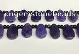 CAA4361 Top drilled 20*30mm freeform dragon veins agate beads