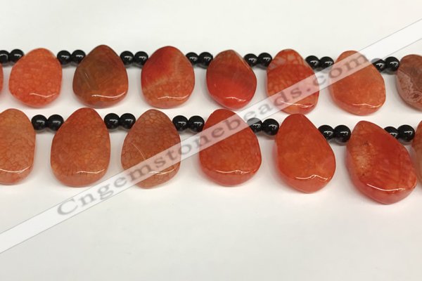 CAA4362 Top drilled 20*30mm freeform dragon veins agate beads