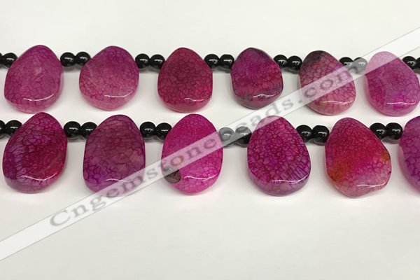 CAA4363 Top drilled 20*30mm freeform dragon veins agate beads