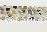 CAA4384 15.5 inches 14mm flat round Montana agate beads