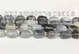 CAA4395 15.5 inches 15*20mm flat teardrop gray agate beads