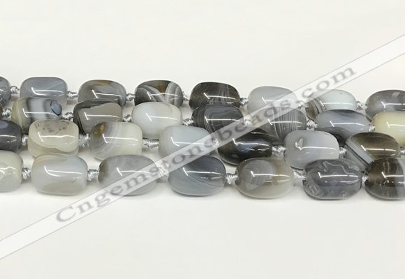 CAA4395 15.5 inches 15*20mm flat teardrop gray agate beads