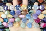 CAA4407 15.5 inches 15mm flat round agate druzy geode beads