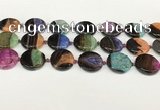 CAA4408 15.5 inches 20mm flat round agate druzy geode beads