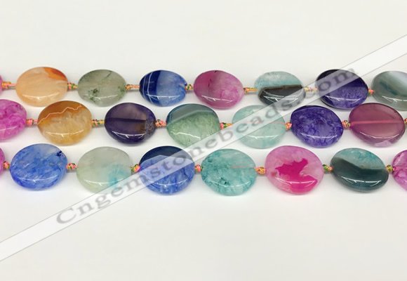 CAA4412 15.5 inches 20mm flat round agate druzy geode beads