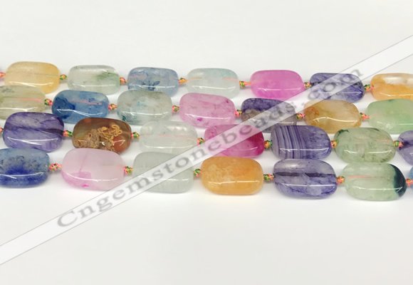 CAA4415 15.5 inches 15*20mm rectangle agate druzy geode beads