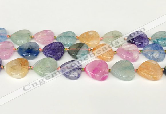 CAA4417 15.5 inches 20mm heart agate druzy geode beads