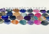 CAA4421 15.5 inches 15*20mm flat round agate druzy geode beads