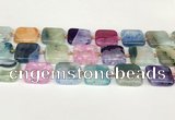 CAA4423 15.5 inches 20*20mm square agate druzy geode beads