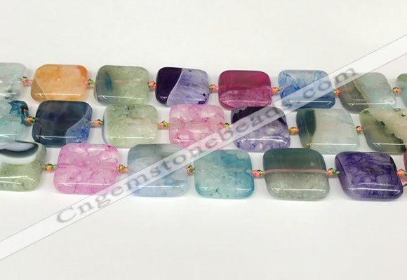 CAA4423 15.5 inches 20*20mm square agate druzy geode beads