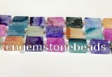 CAA4427 15.5 inches 15*20mm rectangle agate druzy geode beads