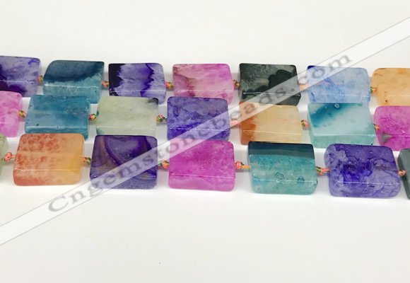 CAA4427 15.5 inches 15*20mm rectangle agate druzy geode beads