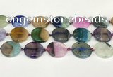 CAA4428 15.5 inches 25mm flat round agate druzy geode beads