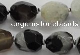 CAA443 15.5 inches 15*20mm faceted egg-shaped agate druzy geode beads