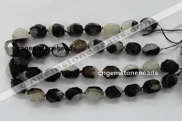 CAA443 15.5 inches 15*20mm faceted egg-shaped agate druzy geode beads